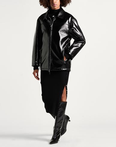Courrèges Woman Jacket Black Size M Cotton, Polyurethane, Elastane