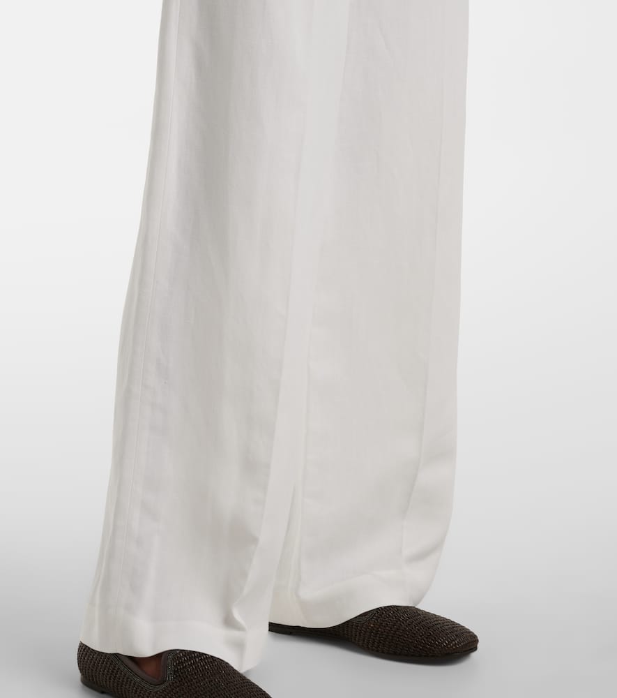 Monili twill wide-leg pants