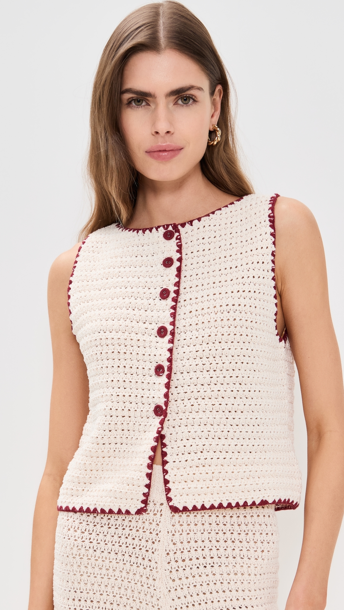 Stella Crochet Vest Cream
