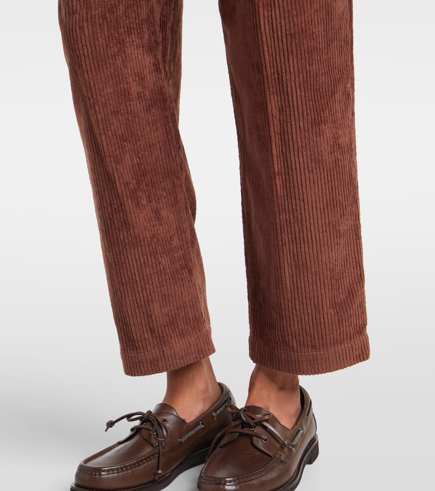 Cotton corduroy wide-leg pants