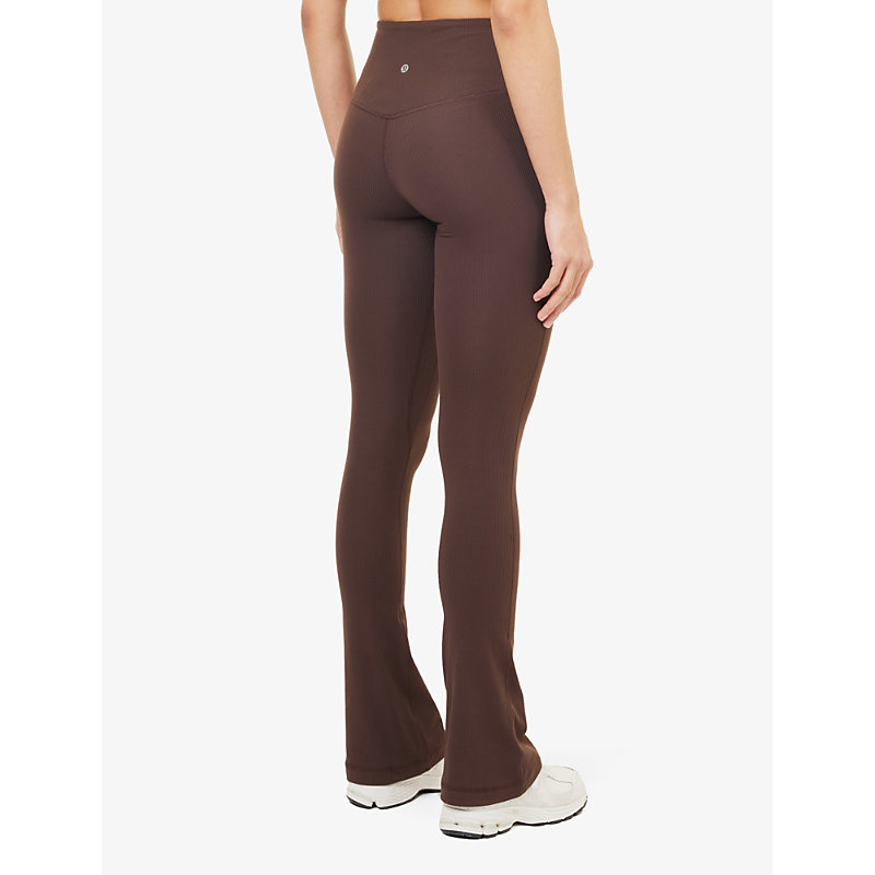Womens Espresso Align Flared-leg High-rise Stretch-woven Leggings