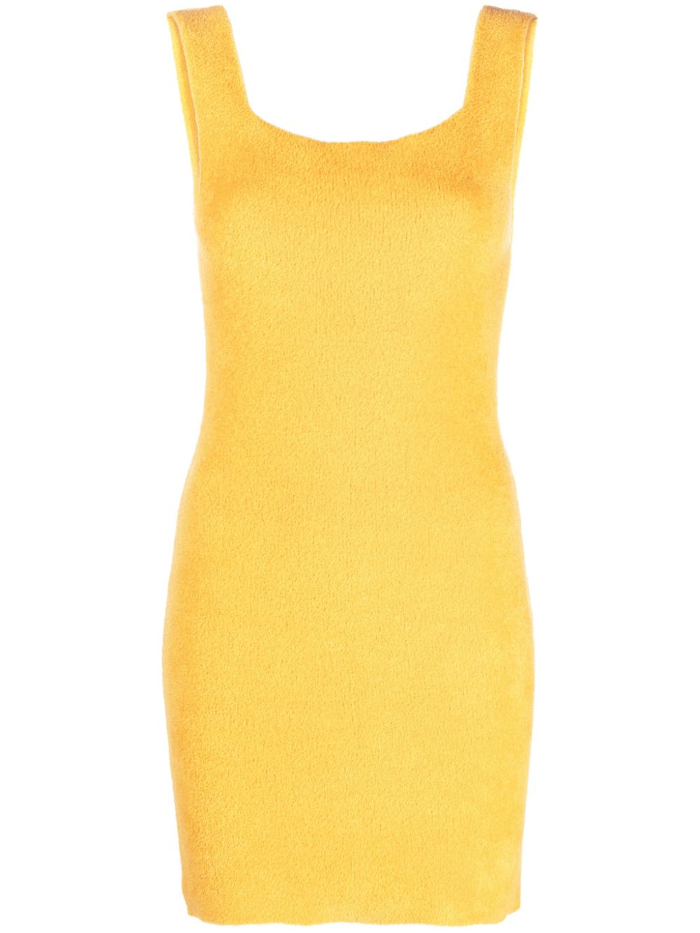 Textured knitted mini dress - Orange
