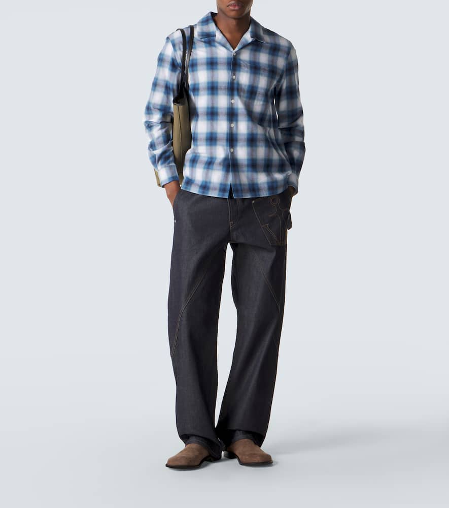 Checked cotton flannel shirt