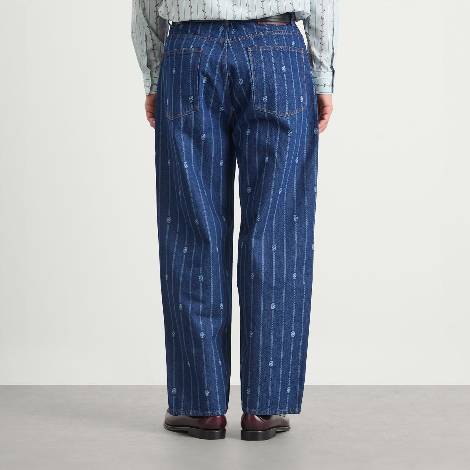 Drole De Monsieur Monogram Denim Jeans Stone Wash
