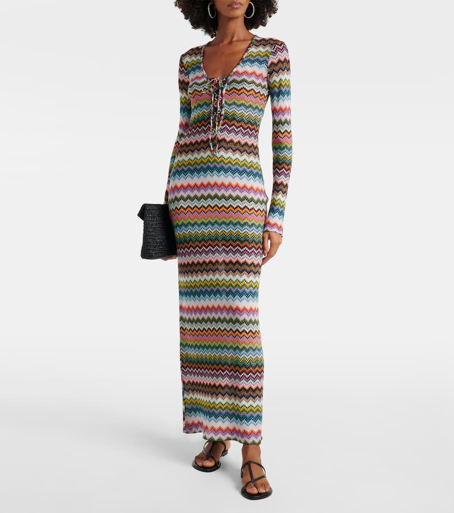 Zig Zag lamé maxi dress