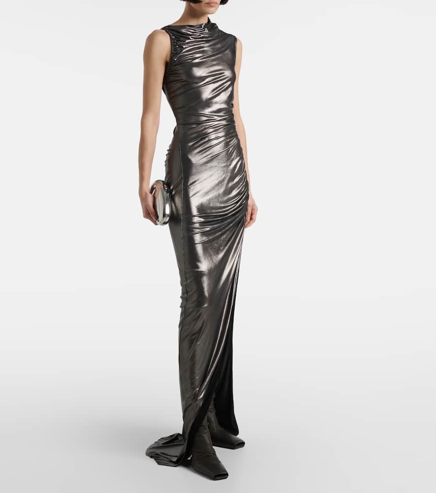 Ruched jersey gown