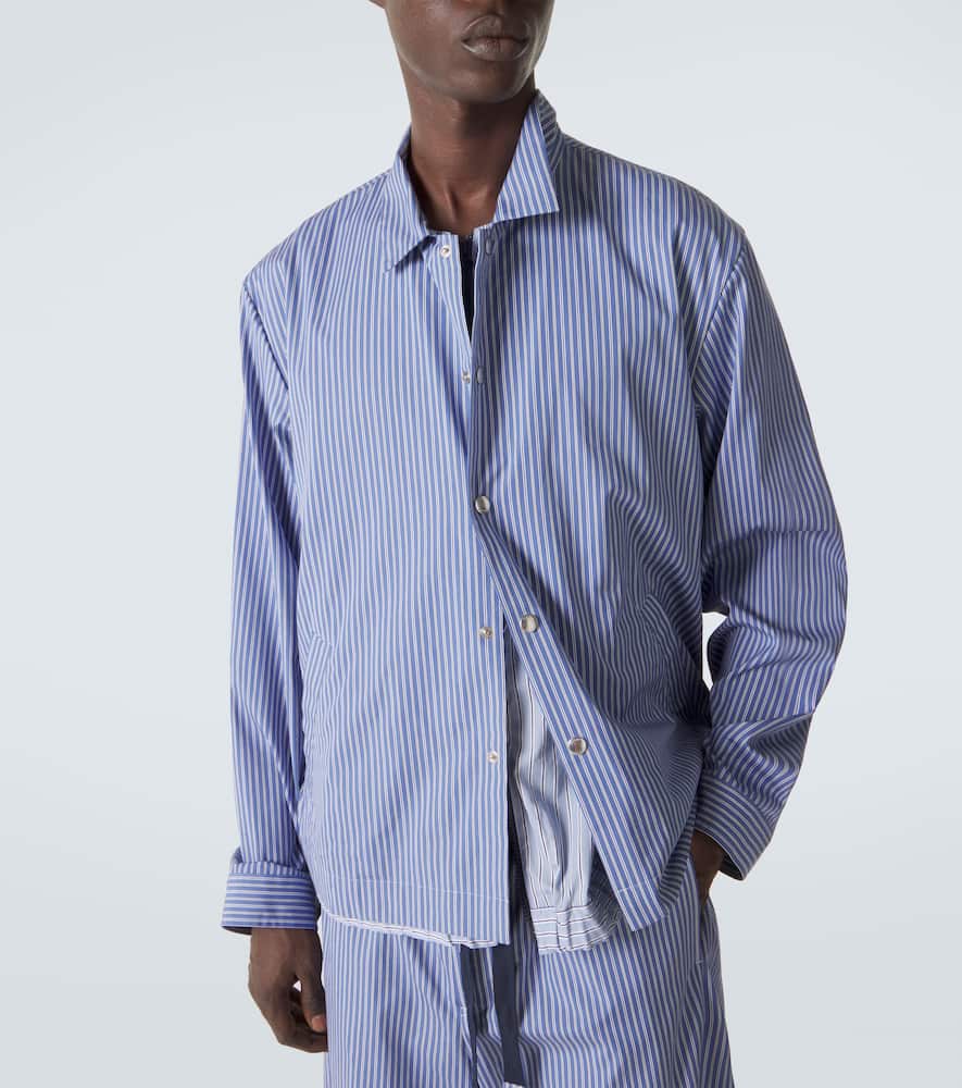 Striped cotton poplin blouson jacket