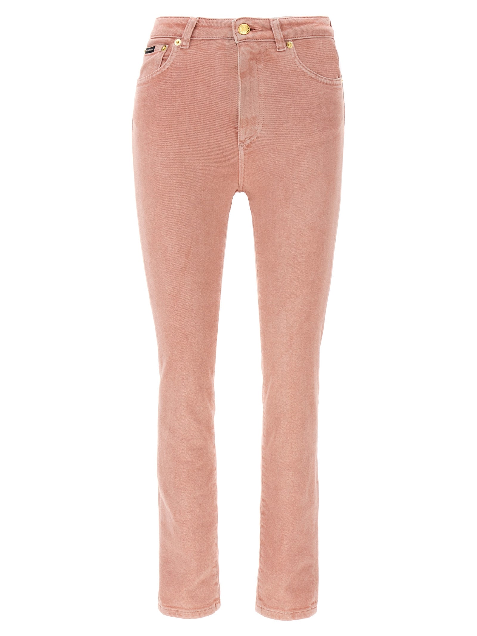 Garment-Dyed Cotton Jeans — Pink