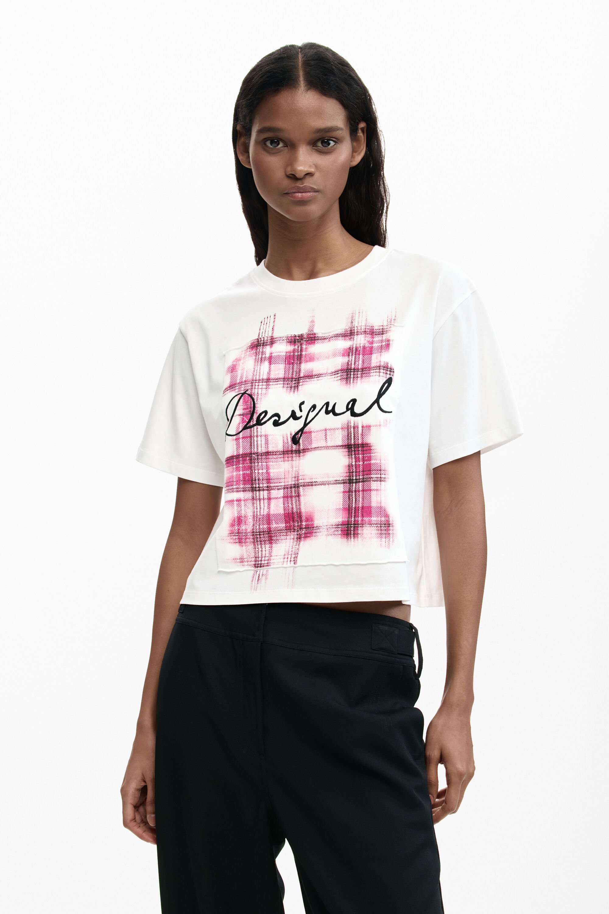 Checked logo T-shirt