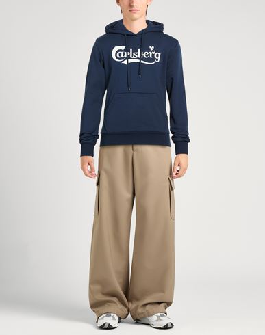 Man Sweatshirt Navy Size M Cotton, Elastane