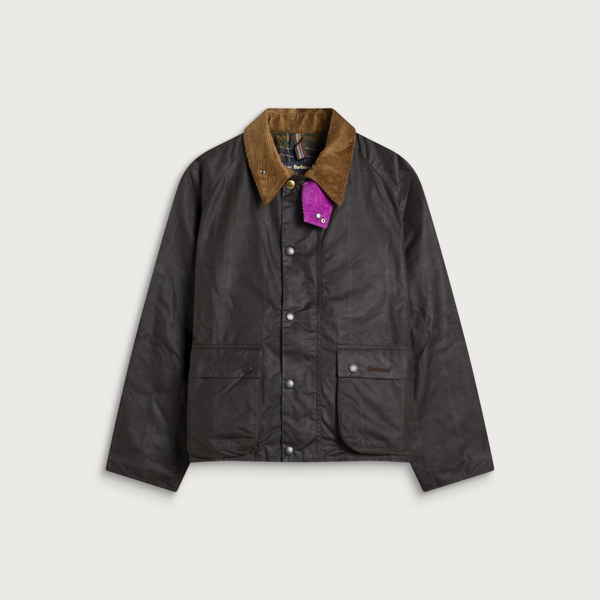 Men's x Paul Smith Transport Windowpane Wax Jacket in Rustic/Bark
