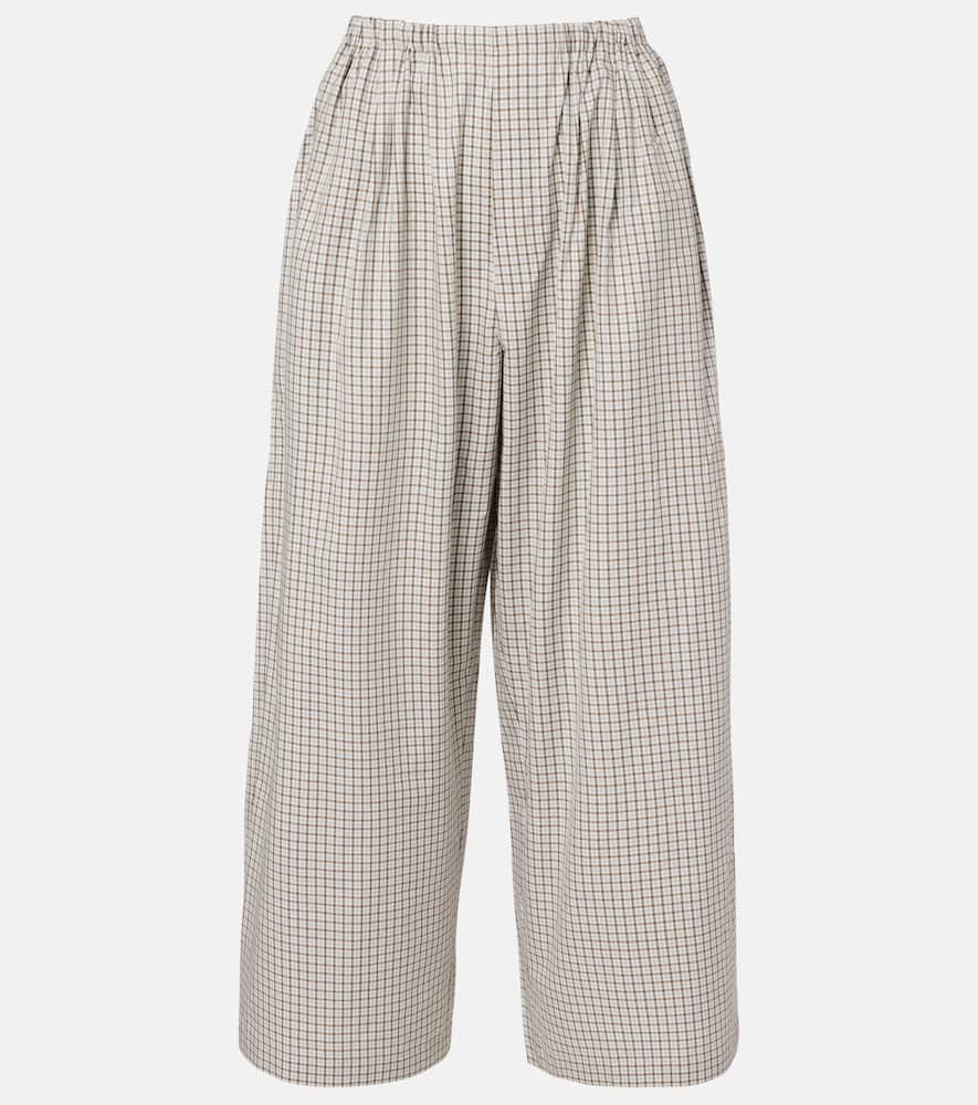 White Label Meadow checked cotton wide-leg pants