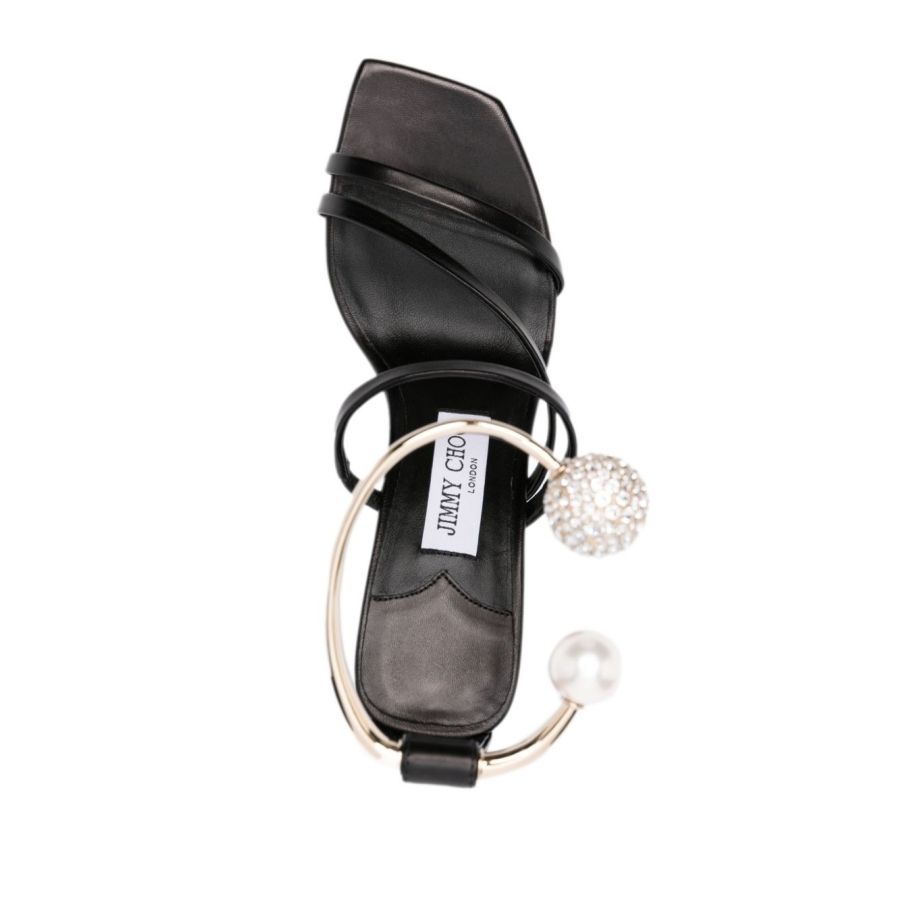 Ottilia 90 Crystal and Pearl Strap Sandals