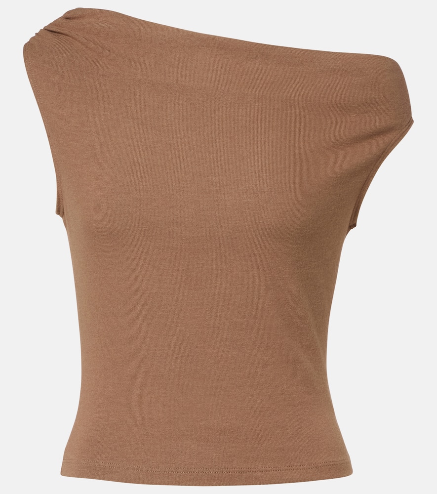 Lauren asymmetric jersey top