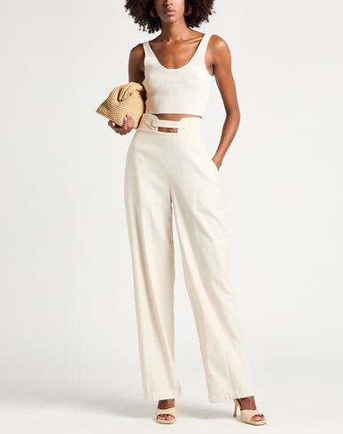 Fête Impériale Woman Pants Ivory Size 4 Organic cotton, Hemp
