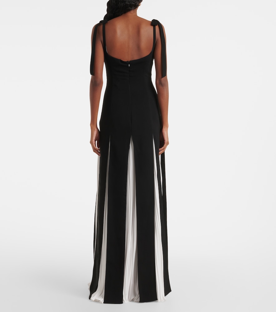 Pleated silk gown