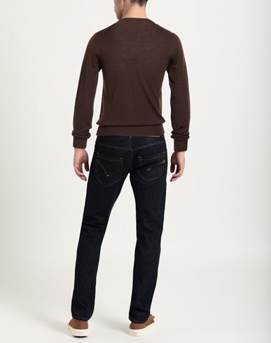 Man Sweater Dark brown Size 36 Virgin Wool