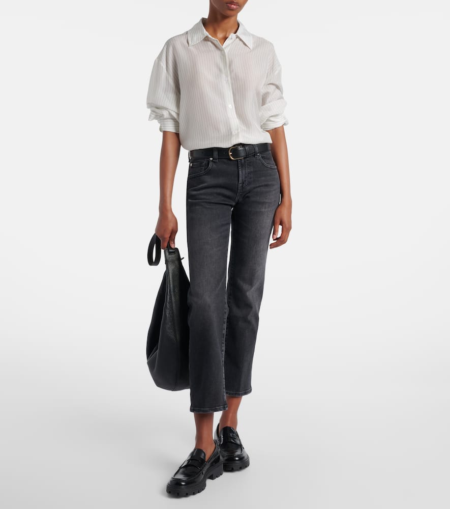 Calie Straight cropped mid-rise straight jeans