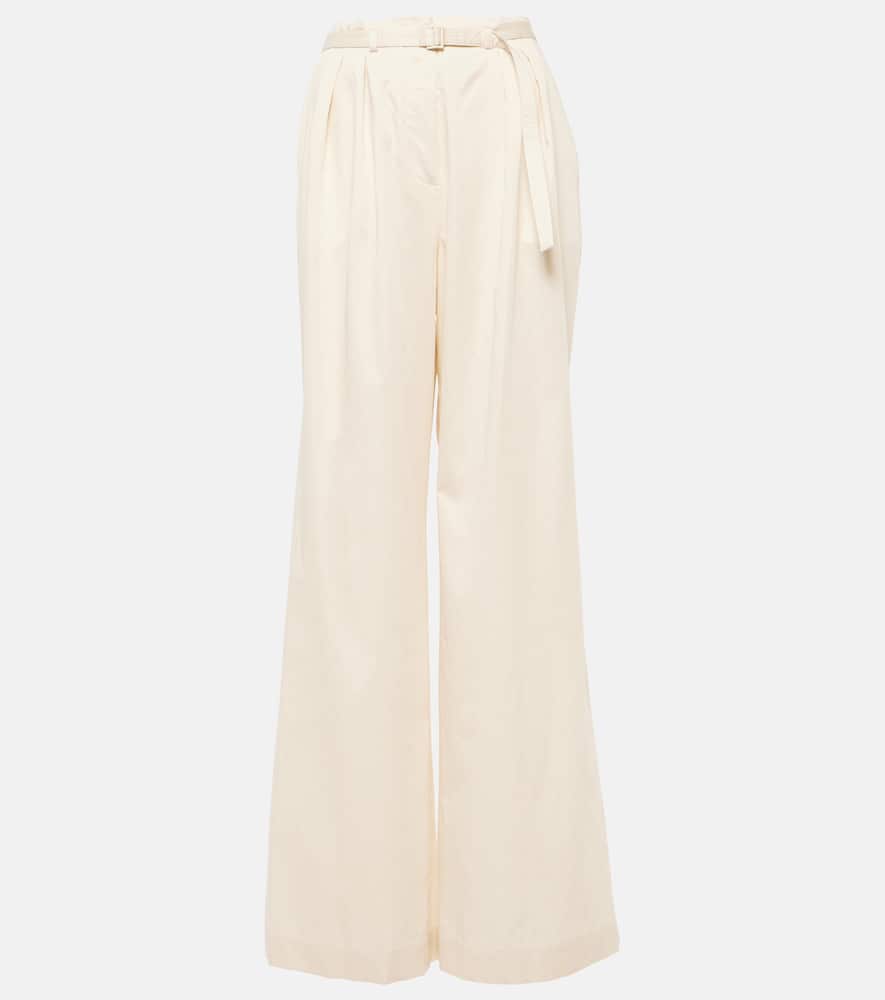 Tunis high-rise cotton wide-leg pants
