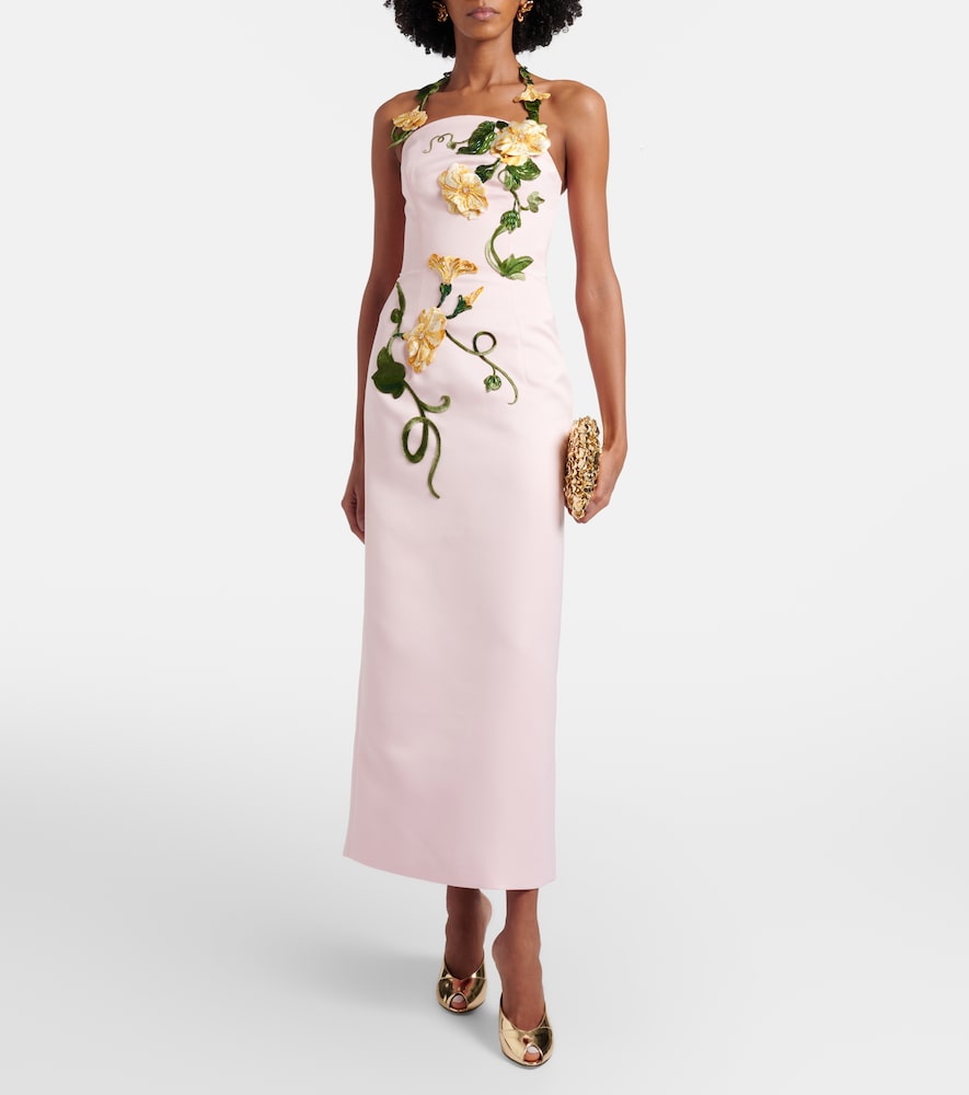 Ava floral-appliqué corset gown
