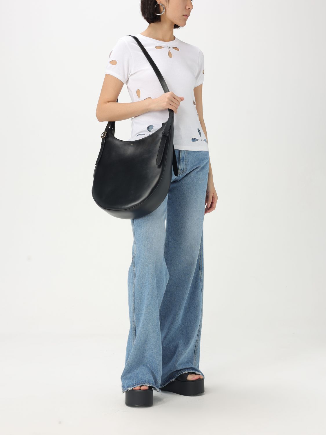 Petal-embroidered T-shirt - White
