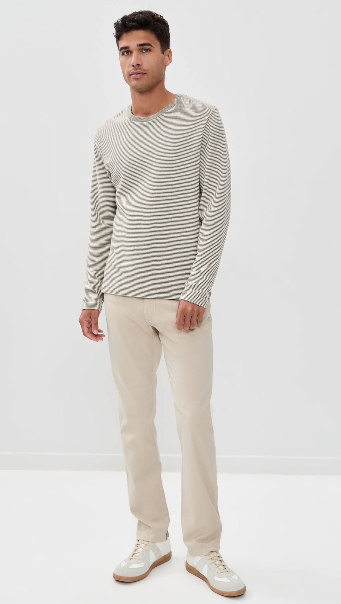 AMS Slim Twill Pants Beige Stone