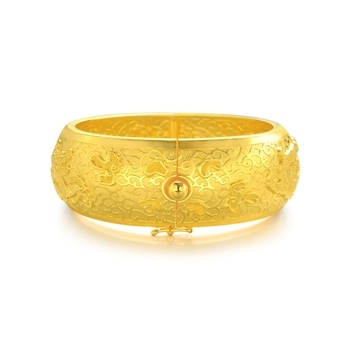 'Dragon & Phoenix' 999.9 Gold Bangle