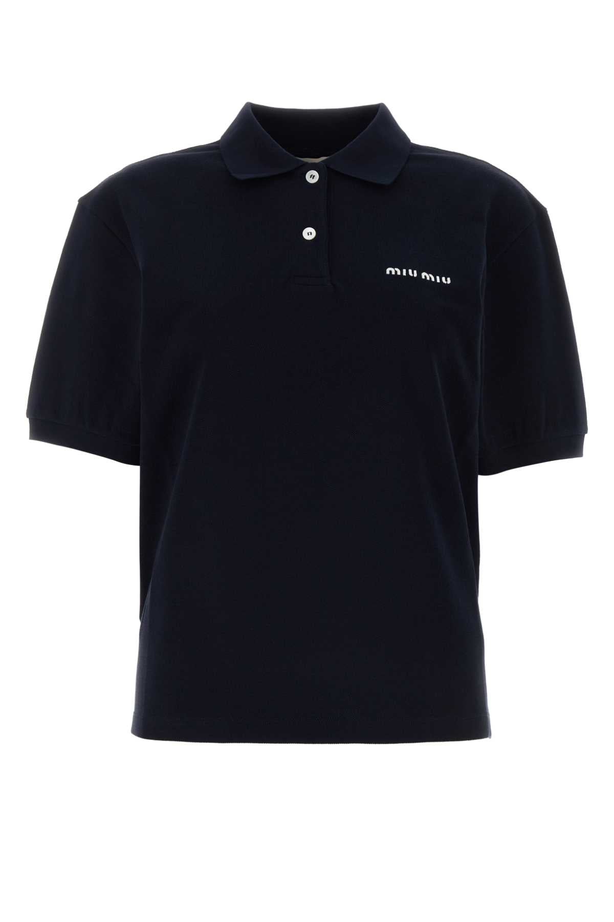Logo-Embroidered Piquet Polo Shirt — Navy