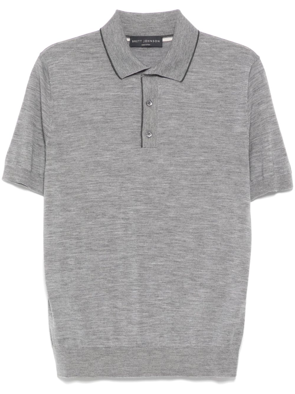 Wool short-sleeve polo shirt - Grey