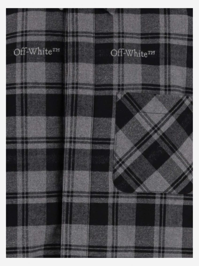 Checked flannel shirt - Grey