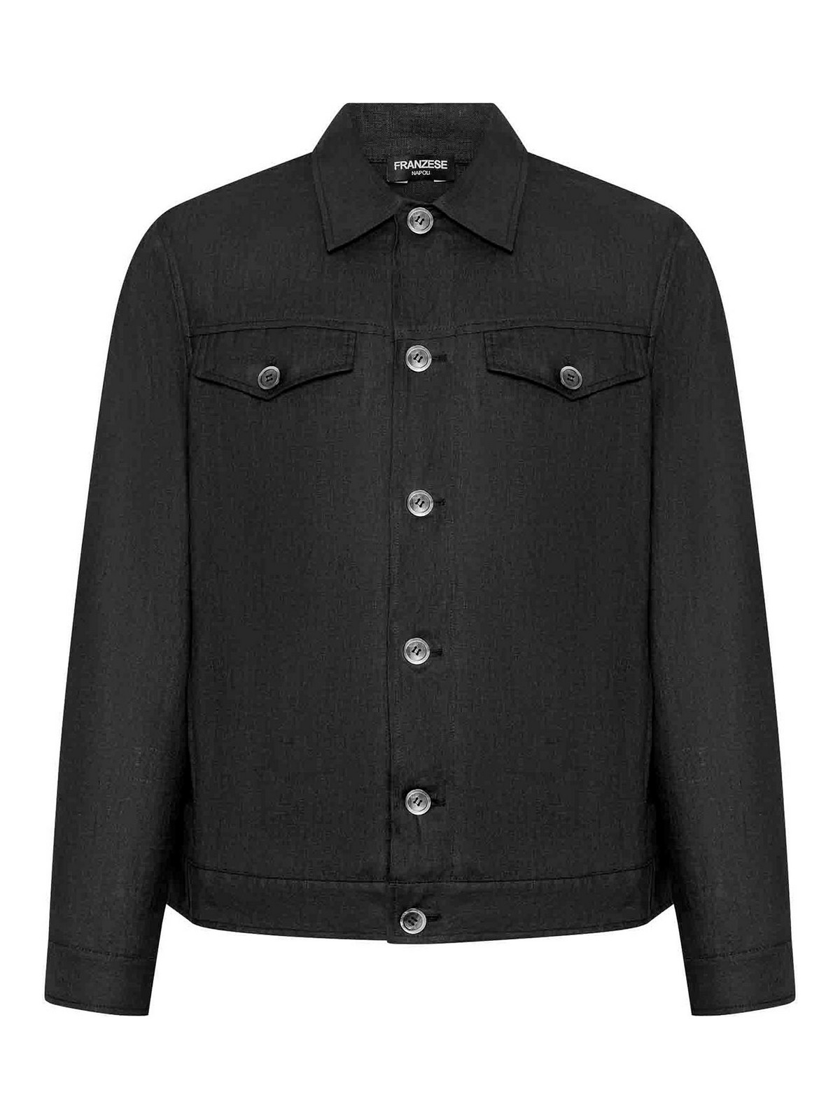 Black Irish Linen Saharan Jacket