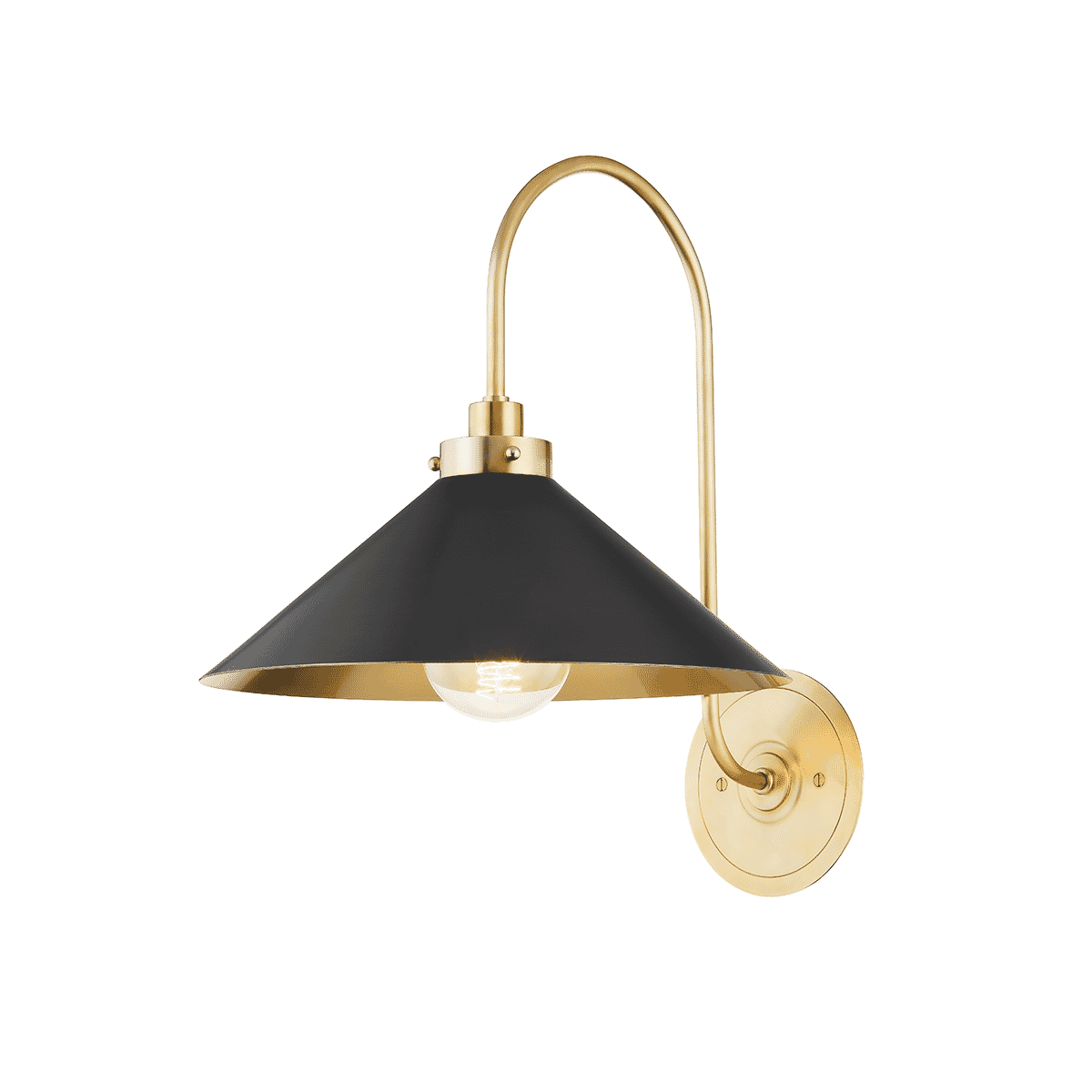 Aged Brass One Light Wall Sconce from the Clivedon Collection