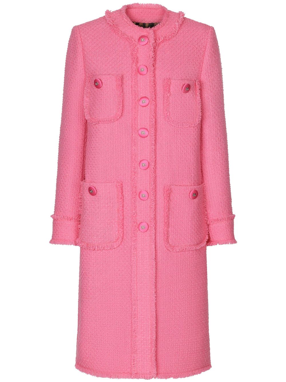 Tweed buttoned coat - Black
