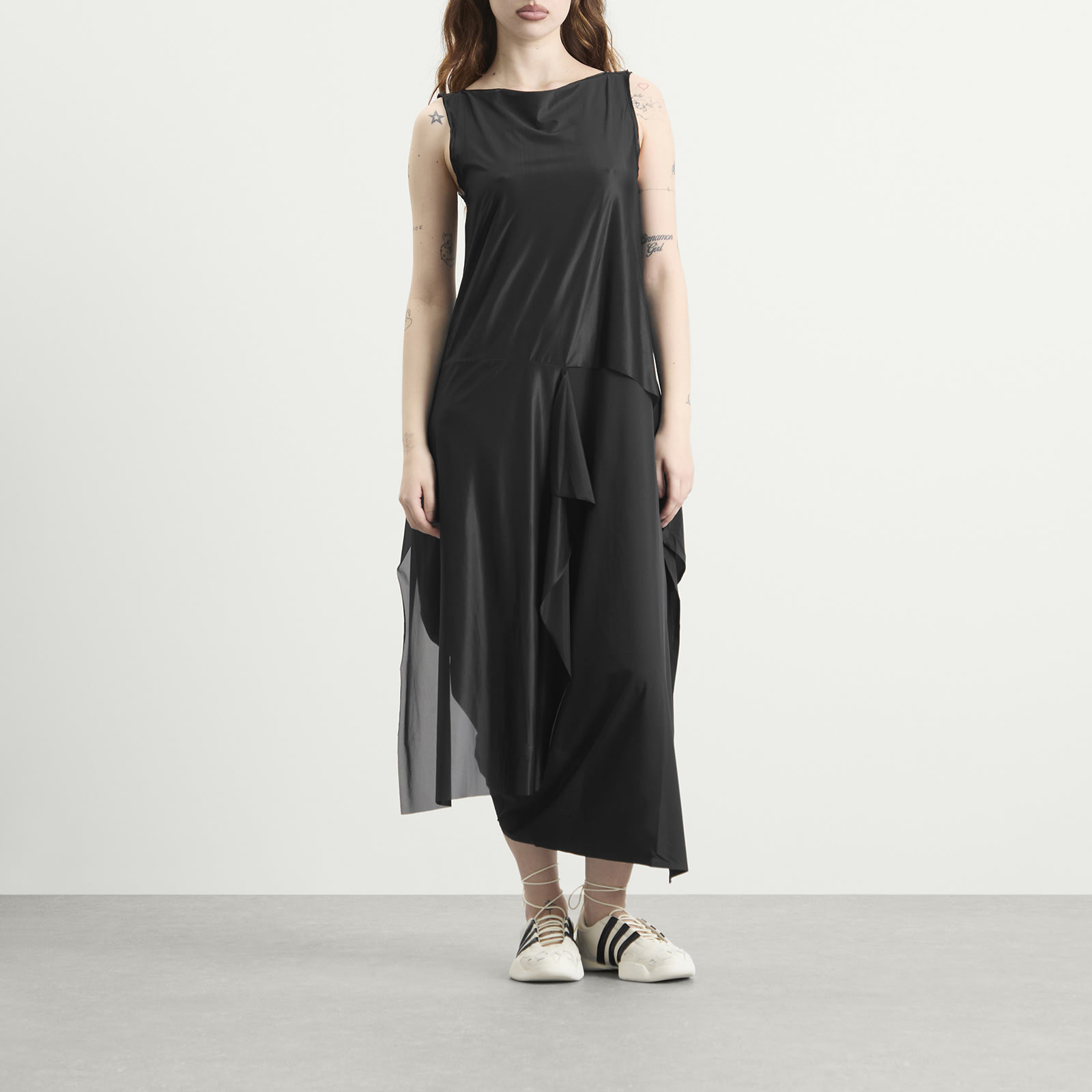 Women's Mesh Midi Dress in Black