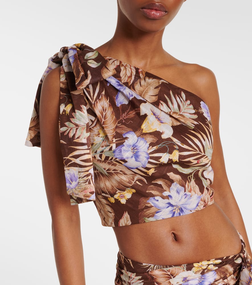 Coco floral one-shoulder cotton top