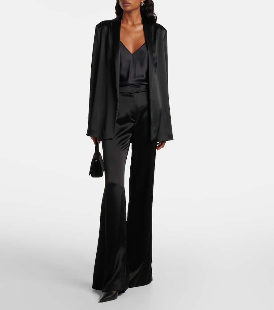Julianne high-rise satin flared pants