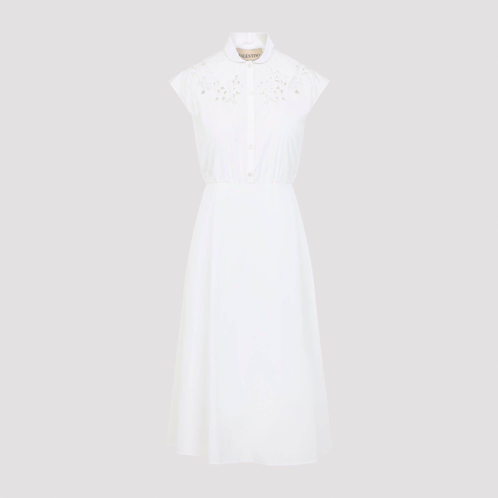 Broderie Anglaise-trimmed Cotton-poplin Midi Dress