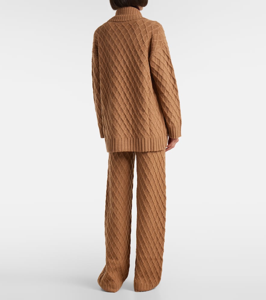 Mirca waffle-knit camel hair cardigan