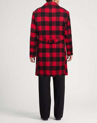Man Coat Red Size 38 Cotton, Polyester