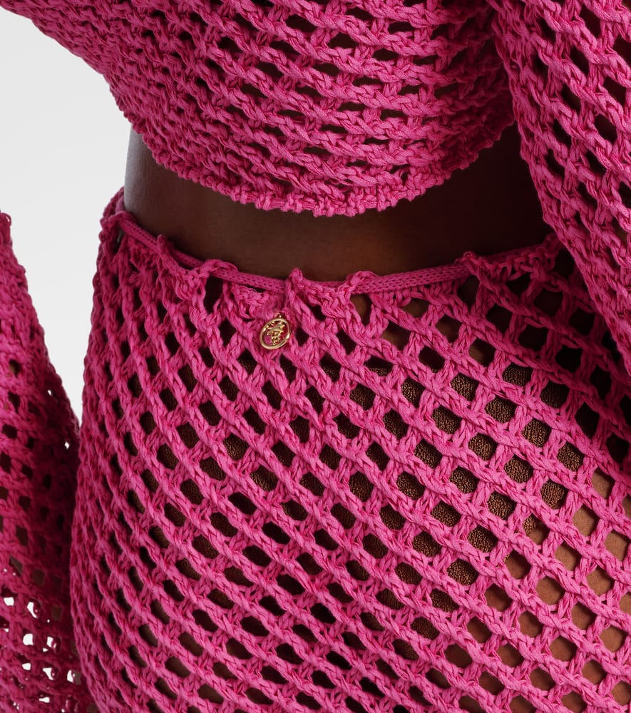 Magen crochet cotton-blend maxi skirt