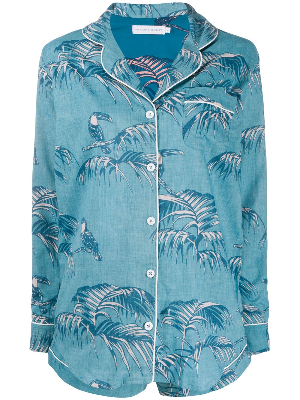 Leaf print short pyjama set - Blue