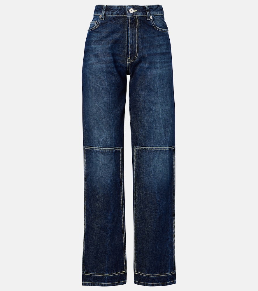 Cutout high-rise wide-leg jeans