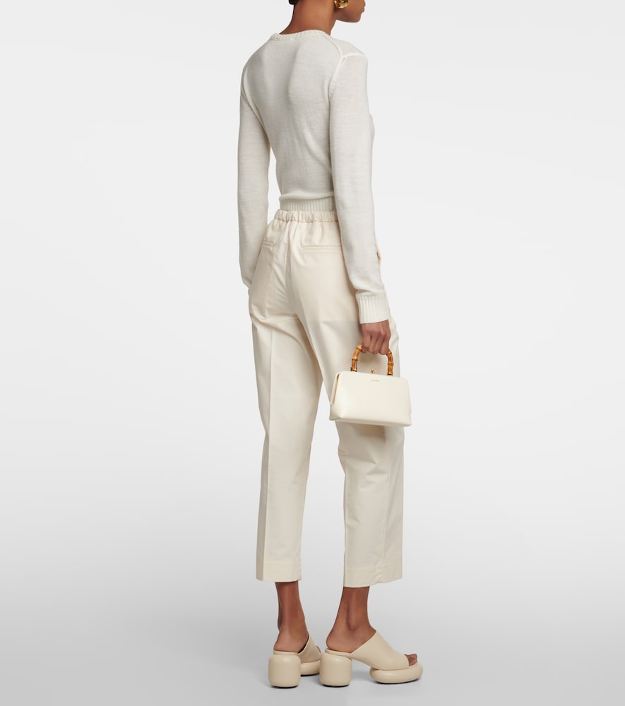High-rise cotton pants