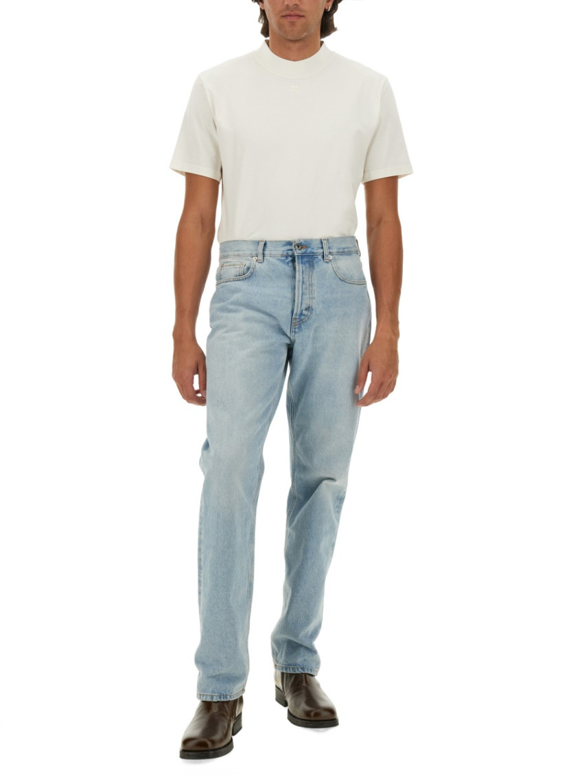 White Mock Collar T-Shirt