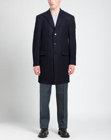 Man Coat Navy Size 42 Polyester, Acrylic, Wool