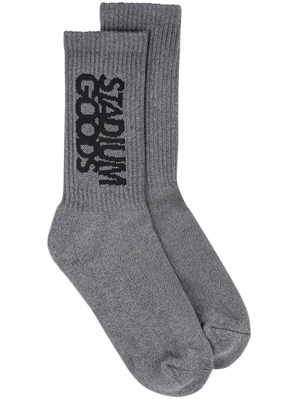 Logo-print ''Charcoal Flannel'' crew socks - Grey