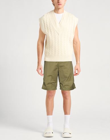 Man Shorts & Bermuda Shorts Military green Size L Organic cotton, Recycled polyester