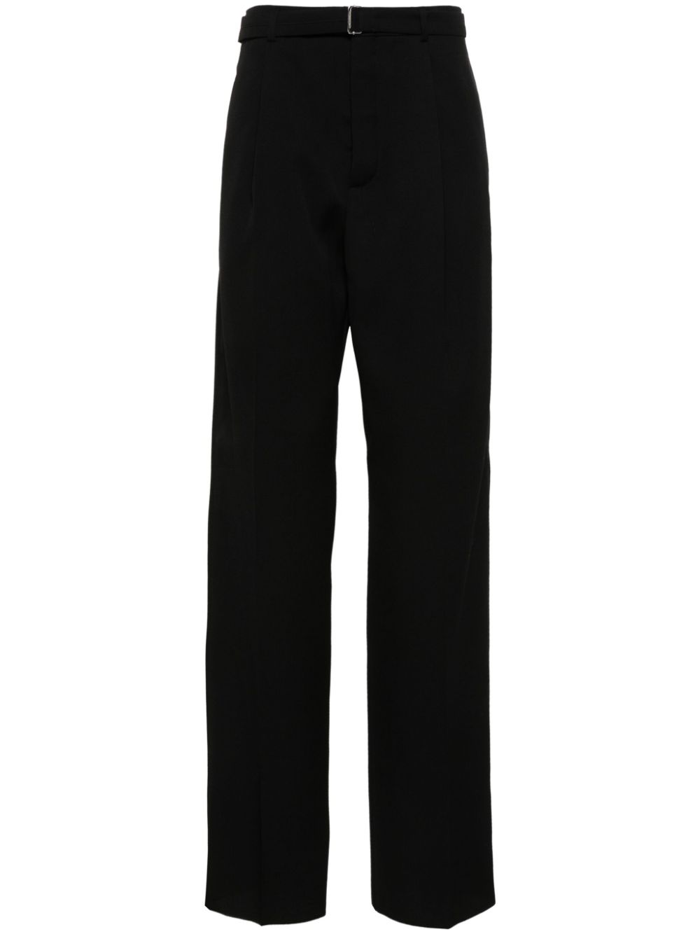 Pleat-detail wool trousers - Black