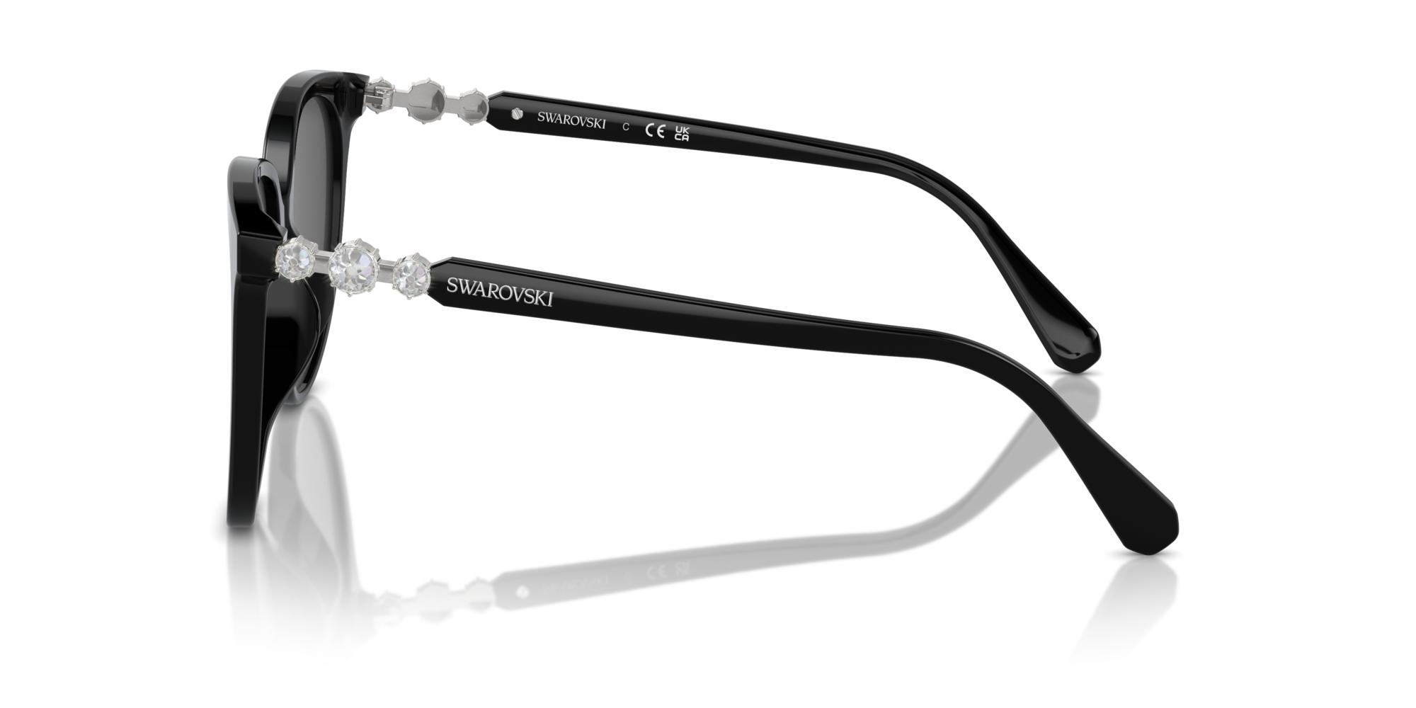 Swarovski Woman Swarovski SK6023D 100187 Sunglasses Acetate Black Grey Geometric Norma