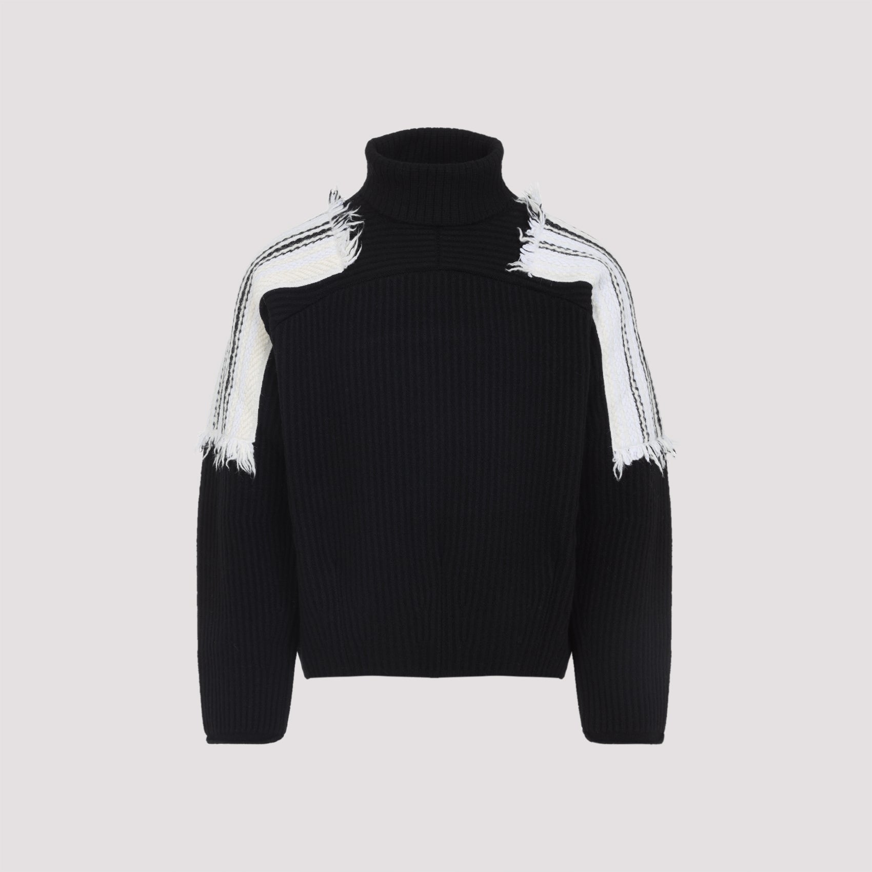 Jacquard Stripe Turtle Neck Sweater